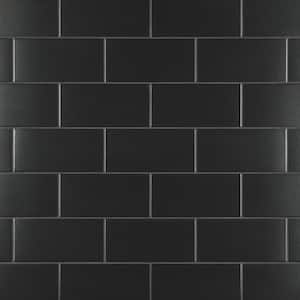 Piscina Brick Nero Brillo 4-3/4 in. x 9-5/8 in. Porcelain Floor and Wall Tile (11.22 sq. ft./Case)