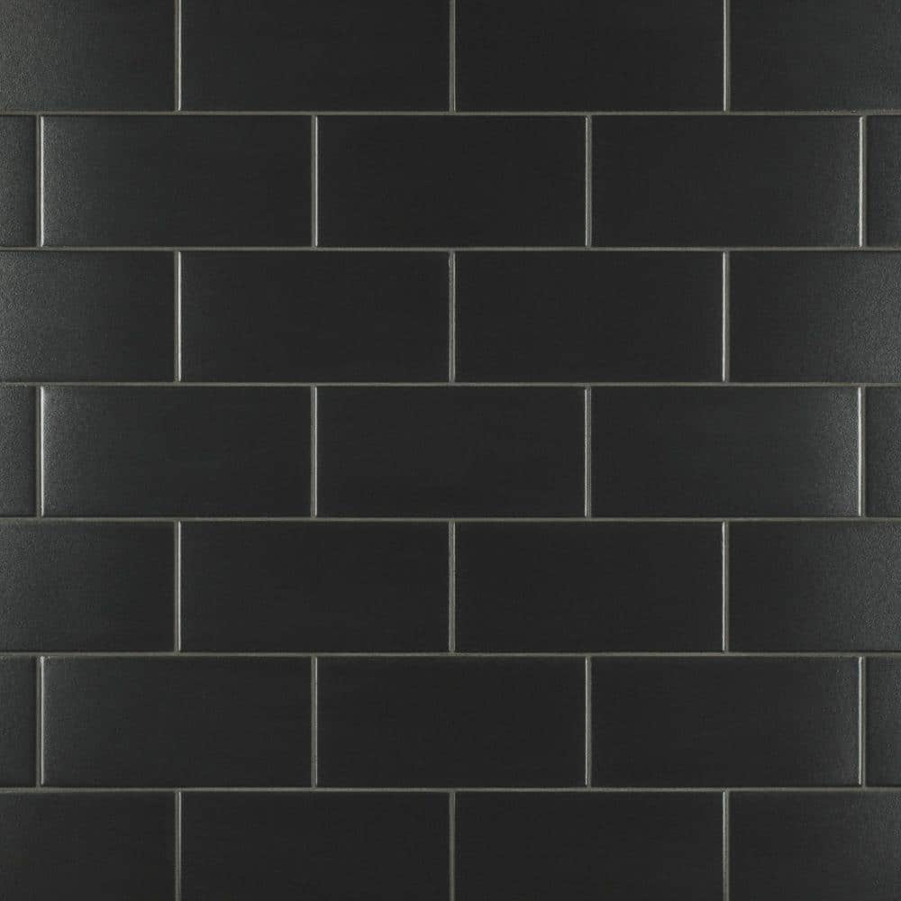 Merola Tile Piscina Brick Nero Brillo 4-3/4 in. x 9-5/8 in. Porcelain Floor  and Wall Take Home Tile Sample S1FGAPBKGB - The Home Depot