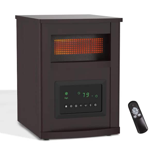 WeWarm 1500-Watt Infrared Quartz Wood Cabinet Heater with Remote Control and Child Lock, Space Heaters for Indoor Use