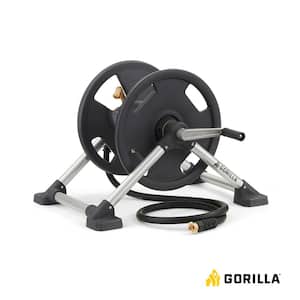 Karmas Product 130 Feet Garden Hose Reel Aluminum Hose Reel Cart with Wheels 3/4 inch 6.6 Feet Leader Hose 7 Patterns Nozzle Included, Size: 130