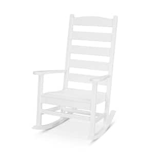 Shaker White Plastic Outdoor Rocking Chair