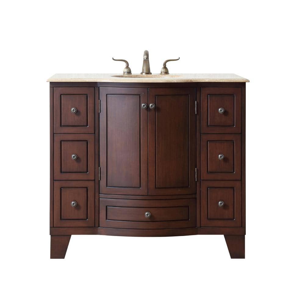Alandra 40 in. W x 22 in. D x 36 in. H Single Sink Bathroom Vanity in Dark 