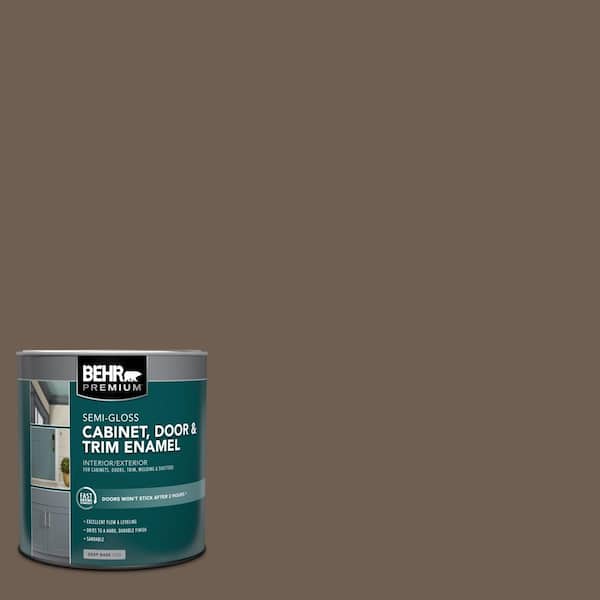 BEHR PREMIUM 1 qt. #N210-6 Swiss Brown Semi-Gloss Enamel Interior/Exterior Cabinet, Door & Trim Paint