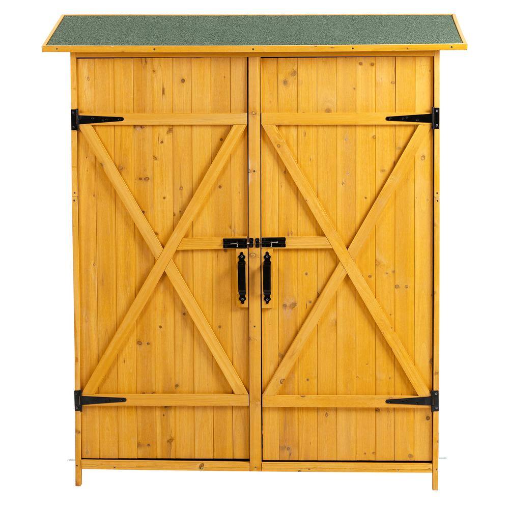 4.5 ft. W x 1.6 ft. D Outdoor Wooden Tool Storage Shed with Lockable Door, 