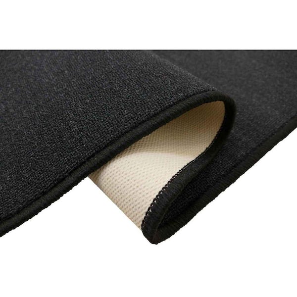 RugStylesOnline Rubber Solid Black 32 in. W x 96 in. L Stair