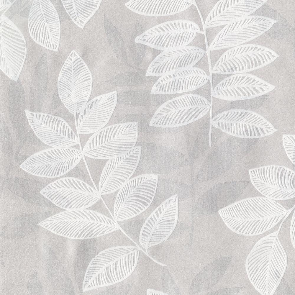 A-Street Prints Chimera Silver Flocked Leaf Strippable Roll (Covers 56. ...