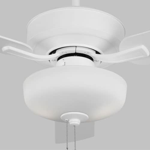 Linden 48 in. Transitional Indoor Matte White Ceiling Fan with White Blades, Pull Chain and LED Light Kit Ceiling Fans