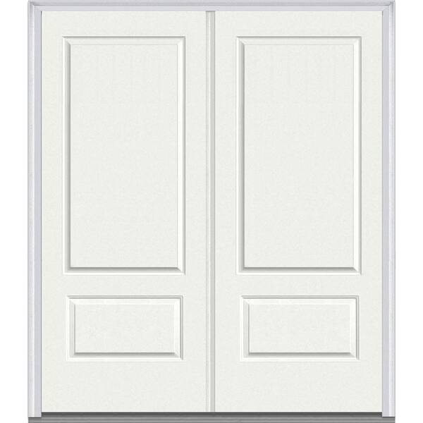 MMI Door 72 in. x 80 in. Classic Right-Hand Inswing 2-Panel Painted Fiberglass Smooth Prehung Front Door with Brickmould