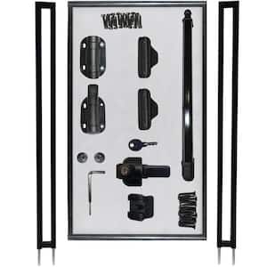 2.5 ft. W x 4 ft. H Pool Fence DIY Gate in Black with Self-Closing, Self-Latching Hardware and Flat Top