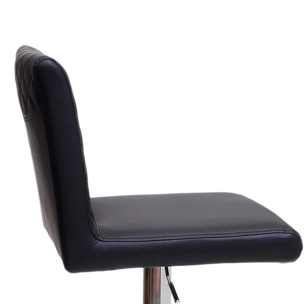 Gray Quilted Faux Leather Swivel Office Chair
