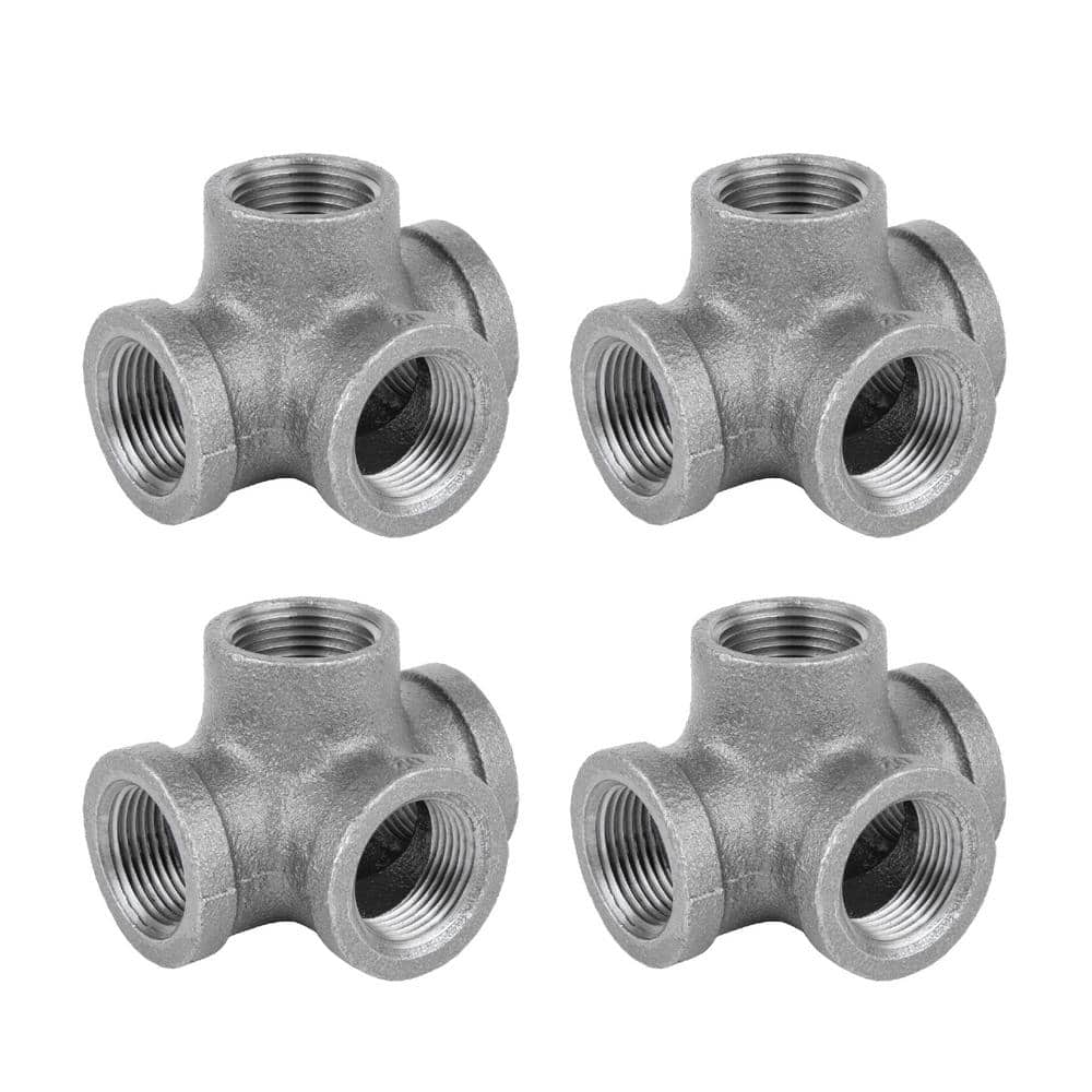 3/4 Pipe Fittings - 24 Pack 3/4 Inch Black Floor Flange Elbow Tee Combo |  Malleable Cast Iron Vintage Furniture Grade Threaded Pipes for DIY