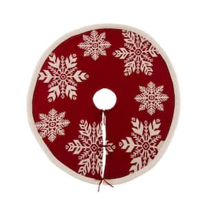 48 in. D Knitted Christmas Tree Skirt in Snowflake