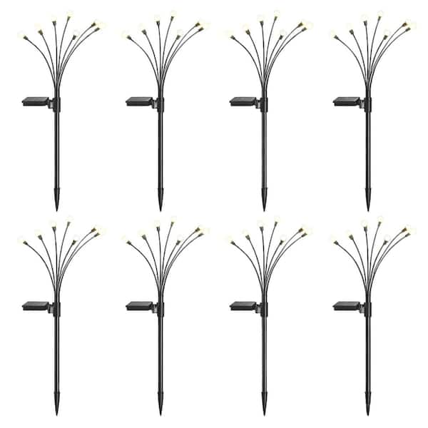 8-Pack Solar Garden Lights, Outdoor Decorations, 64 LEDs, Firefly Light for Patio Decor, Big Bulb, Unique Gifts