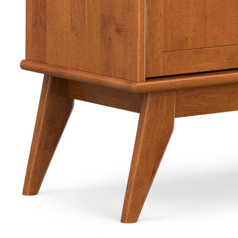 Teak Brown Mid Century Solid Hardwood 4 Door Sideboard Buffet