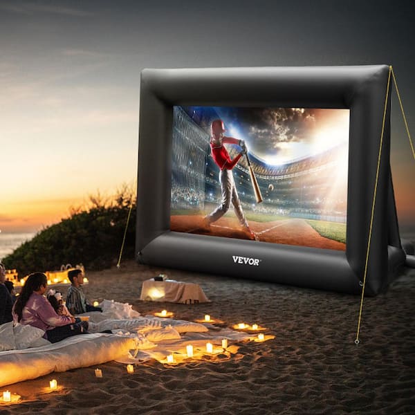 Projector Screen 24 ft. Inflatable Movie Screen Projection Screen for Outside with 360-Watt Air Blower for Outdoor Movie