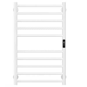 Electric Towel Warmer Wall Mount Heated Towel Rack 10 Bars Plug in Hardwired White