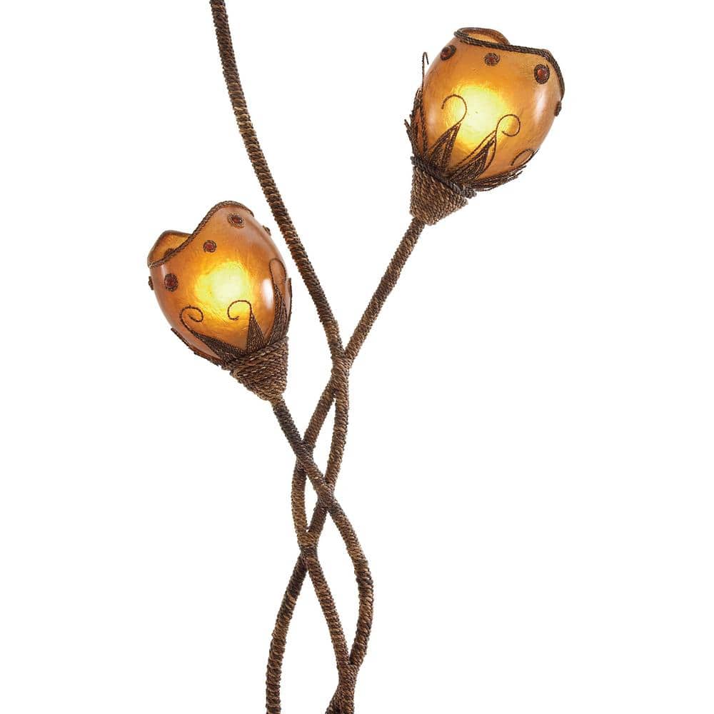 Bronze Iron Conical Floor Lamp with Rhinestone Embellishments