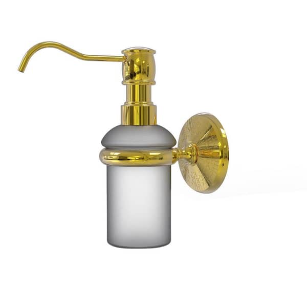 Allied Brass Monte Carlo Wall Mounted Soap Dispenser in Polished Brass