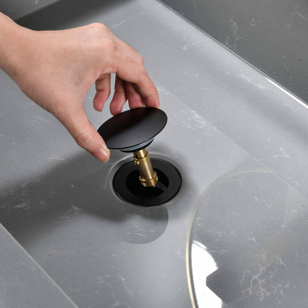 Matte Black Brass Single Handle Bathroom Faucet with Drain Kit