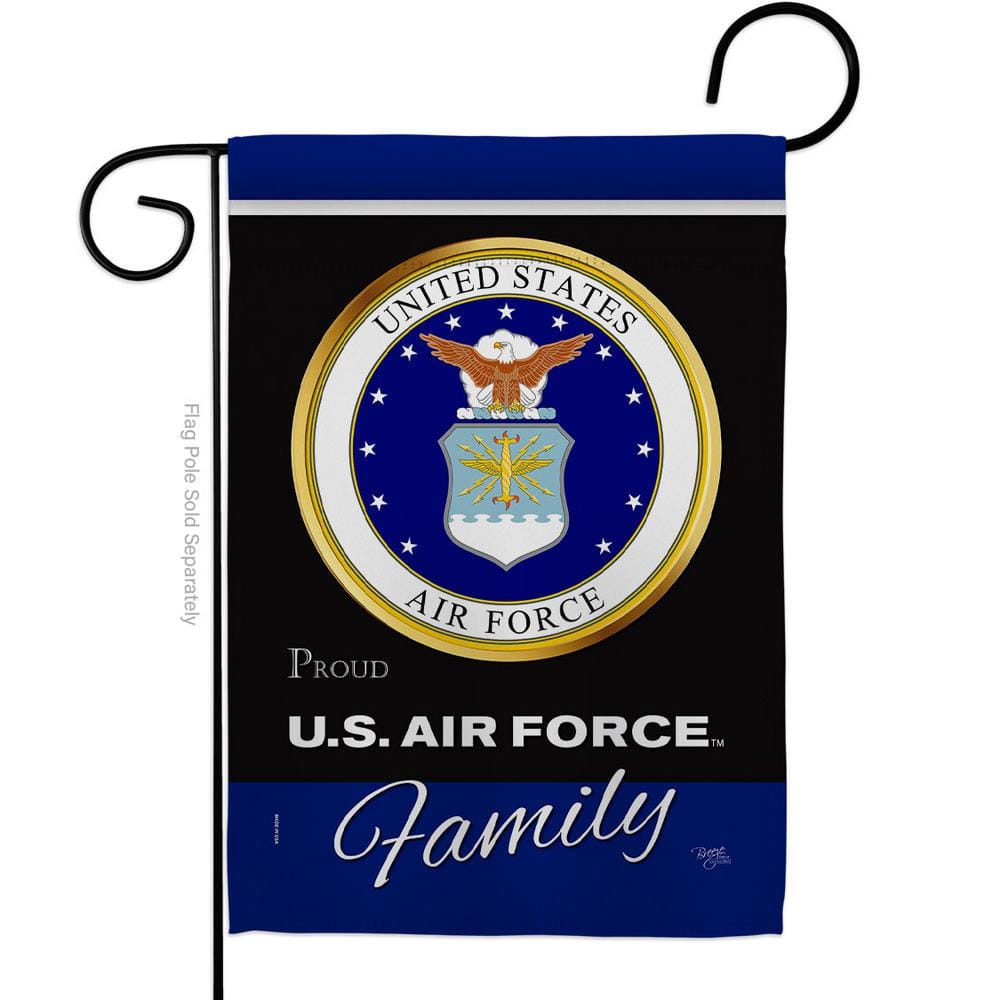 Breeze Decor 13 in. x 18.5 in. Air Force Proudly Family Garden Flag Double-Sided Armed Forces Decorative Vertical Flags