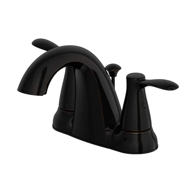 Glacier Bay Gable 4 in. Centerset 2-Handle Mid-Arc Bathroom Faucet in Oil Rubbed Bronze