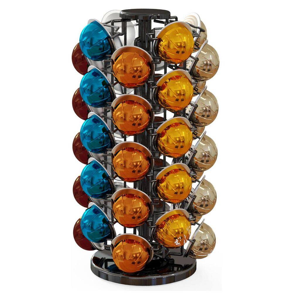 Piano Black Coffee Pod Carousel Organizer with 360 Degree Rotating Base for 40 Nespresso Vertuo Pods, No Assembly price history on PriceWatchPro