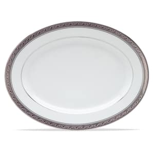 Crestwood Platinum 16 in. (Platinum) Porcelain Oval Platter