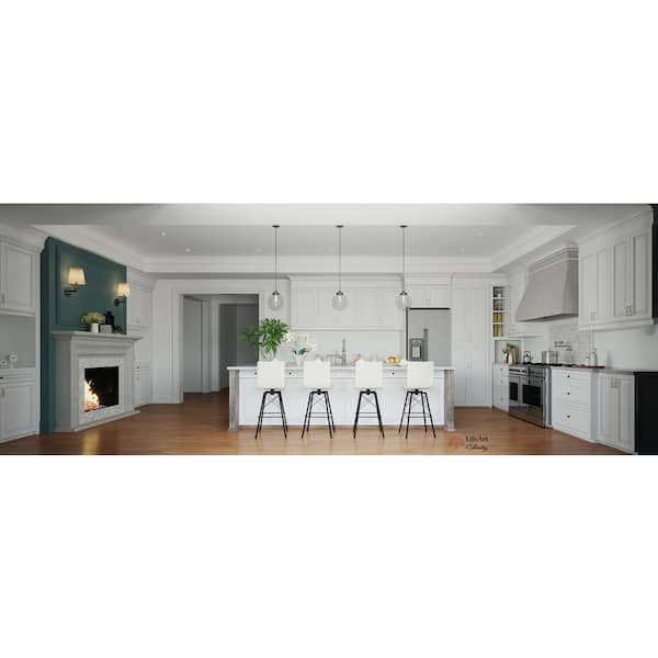 LIFEART CABINETRY LaPort Assembled 9x34.5x24 in. Base Cabinet with 1 Door and 1 Drawer in Classic White