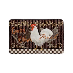 Country Rooster Rectangle Kitchen Mat 22in.x 35in.