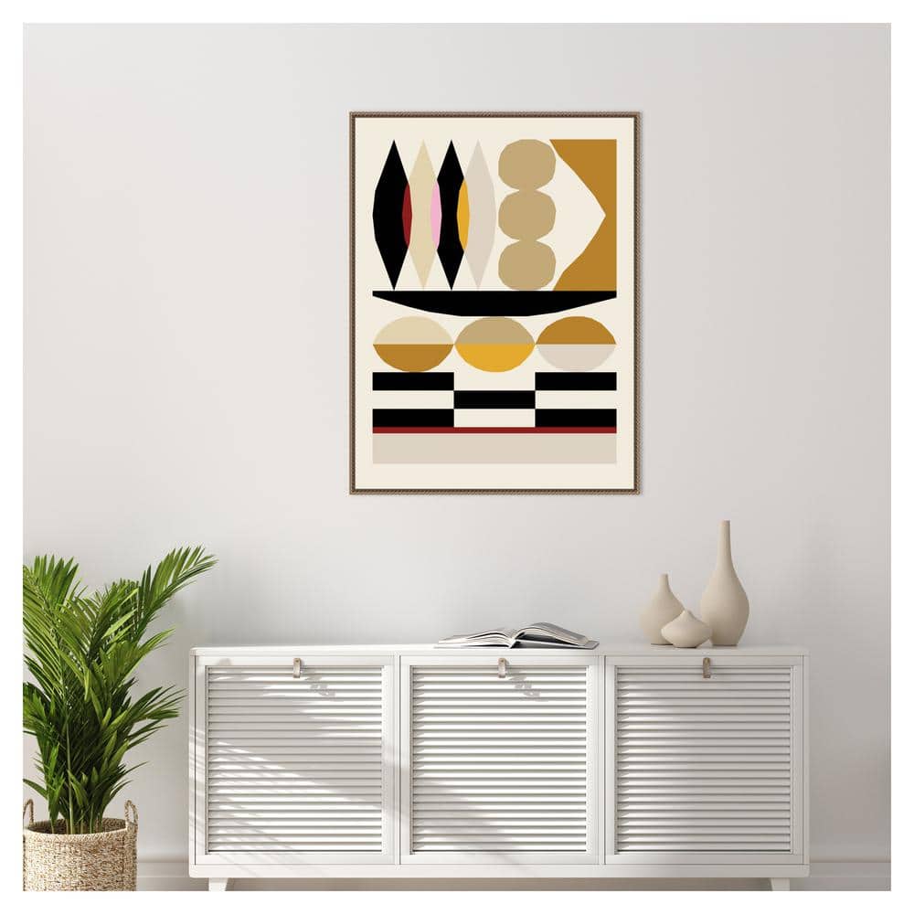 32" x 42" Multicolor Geometric Abstract Canvas Art with Float Frame