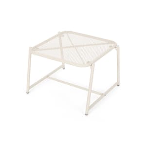 Gobi Matte White Rectangular Iron Outdoor Side Table