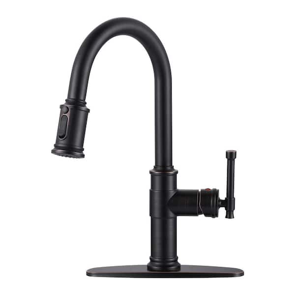 Single Handle Pull Down Sprayer Kitchen Faucet with 3-Spray Modes in Spot Free Stainless Steel Oil Rubbed Bronze