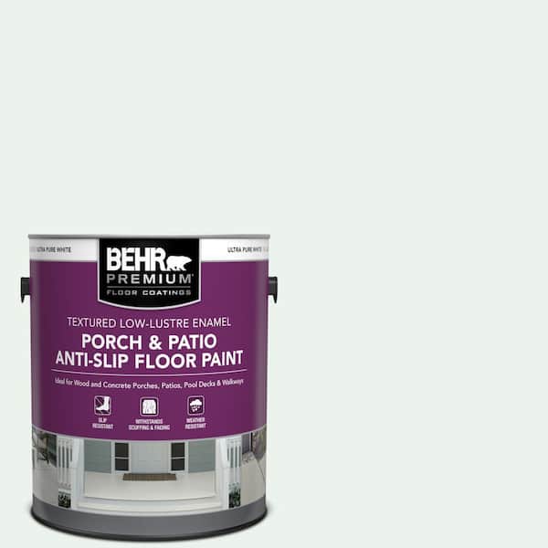BEHR PREMIUM 1 gal. #W-D-500 Cascade White Textured Low-Lustre Enamel Interior/Exterior Porch and Patio Anti-Slip Floor Paint
