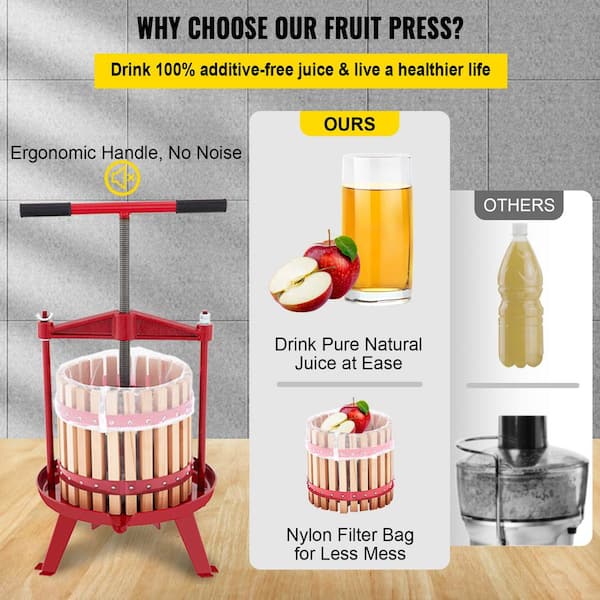 Grape Press, Fruit Wine Press, Chopper Berry Press, Large Capacity Fruit  Grinder, for Wine and Cider Pressing, Detachable Structure