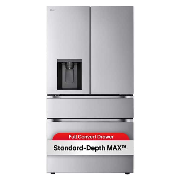 36 in. 29 cu. ft. 4 Door French Door Refrigerator in Stainless Steel with External Ice & Water Dispenser, Door Cooling