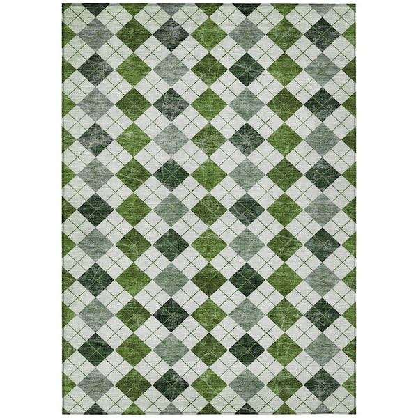 Addison Rugs Chantille Machine Washable Indoor/Outdoor Abstract ACN2237 Olive 9 ft. x 12 ft. Area Rug