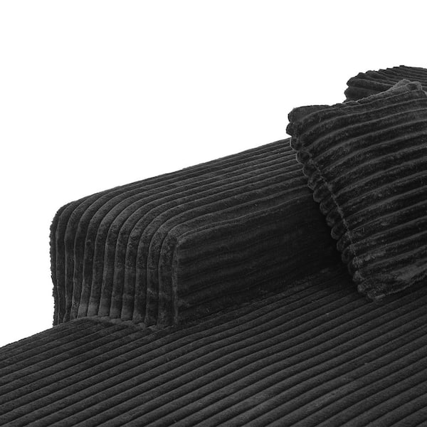 FUFU&GAGA 134 in. Square Arm 3-Pieces Corduroy Upholstered U