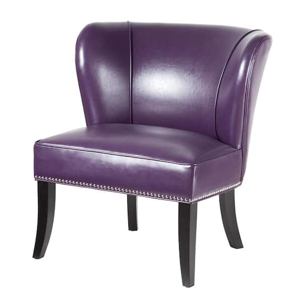 purple armless chair