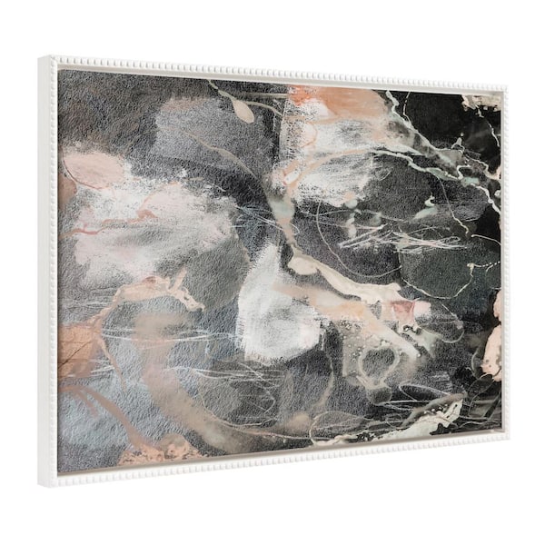 Kate and Laurel Sylvie Nebula Abstract IV 1-Piece White Framed Canvas Art Print, 31.50 in. x 41.50 in.