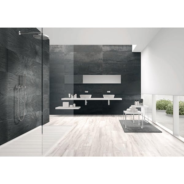 Voyager Starburst 12 in. x 48 in. Dark Gray Porcelain Wall Tile (7.74 sq. ft. /Case)