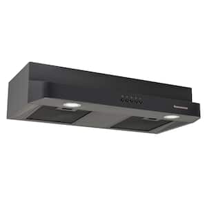 30 in. 230 CFM Ducted Under Cabinet Range Hood Insert Range Hood in Black with 3 Speed Exhaust Fan and 2 LED Lights