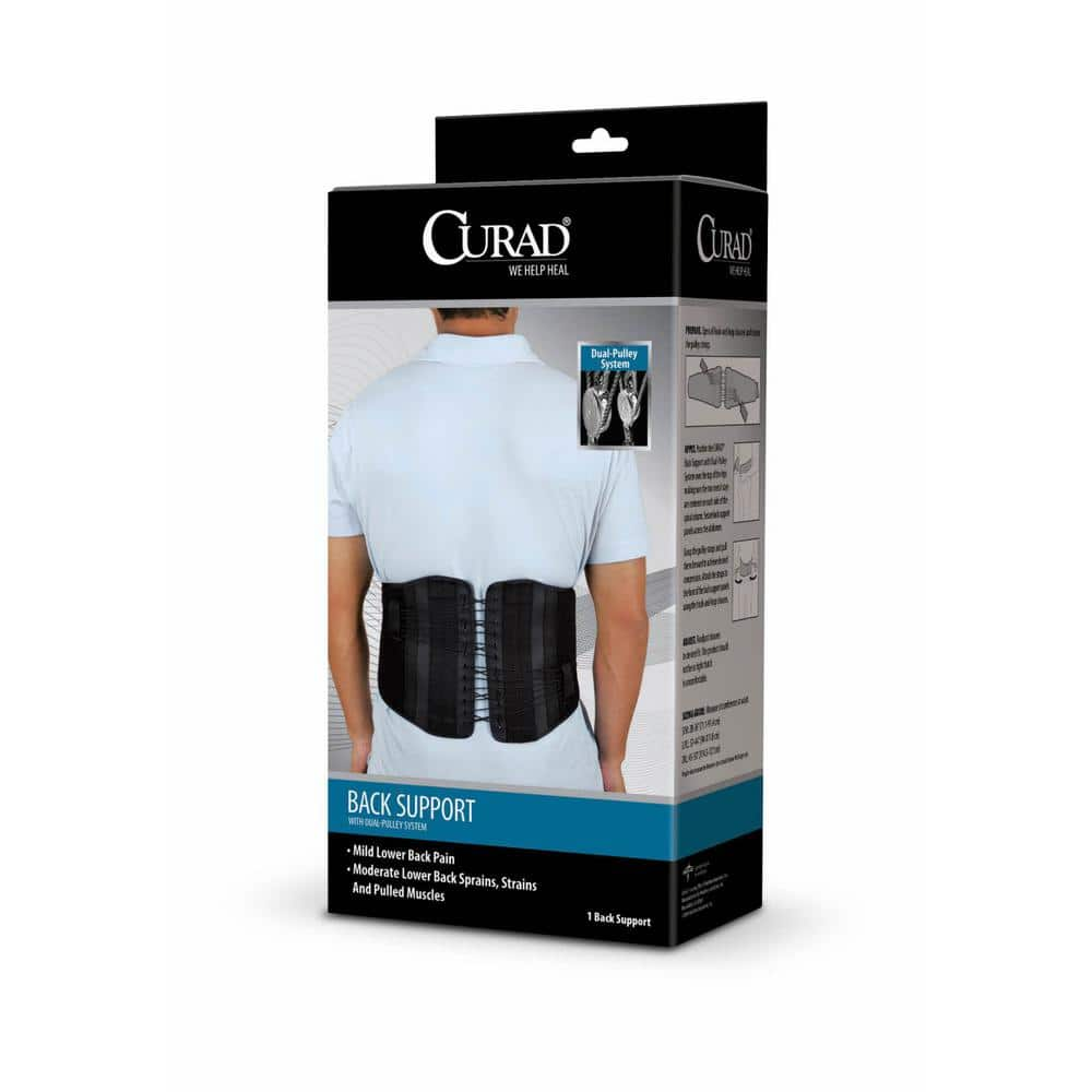 UPC 884389106672 product image for Curad Large/Extra-Large Back Support with Dual-Pulley System, Black | upcitemdb.com