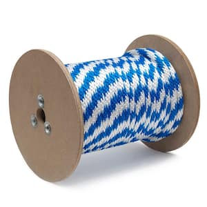 3/8 in. x 600 ft. Polypropylene Multi-Filament Solid Braid Derby Rope, Blue/White