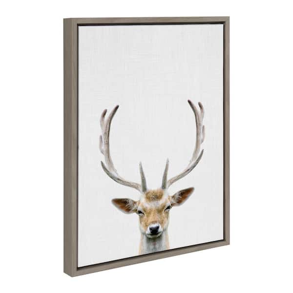 Kate and Laurel "Forest Deer Animal Portrait" by Simon Te, 1-Piece Framed Canvas Animals Art Print, 18 in. x 24 in.