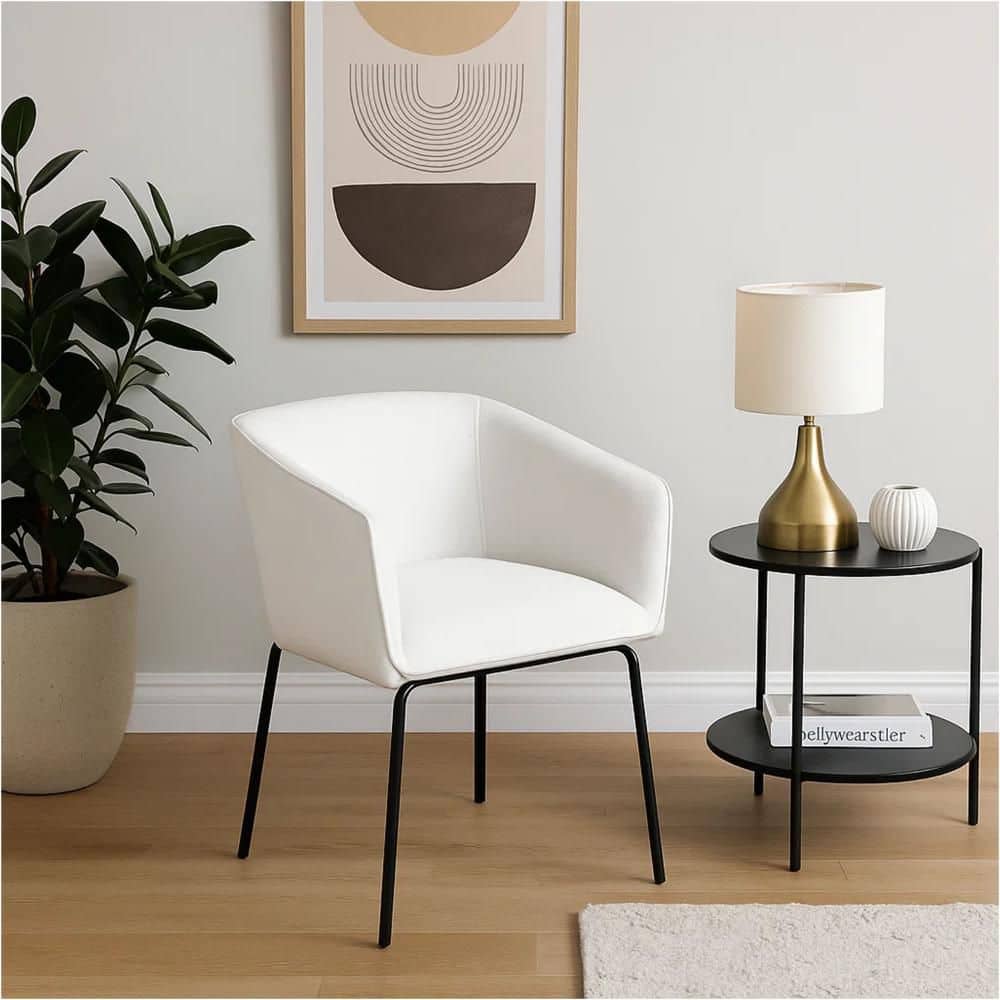 Voro White and Black Fabric Dining Side Chair (Set of 2) price history on PriceWatchPro