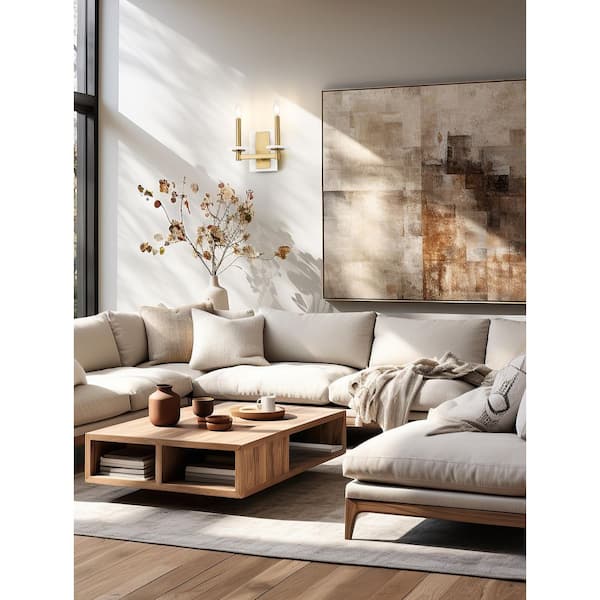 Kaden 2 Light Modern Gold Wall Sconce with Alabaster Stone Shade