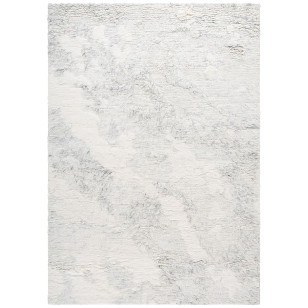 Tribeca 6 ft. x 9 ft. Gray/Ivory Marble High-Low Area Rug