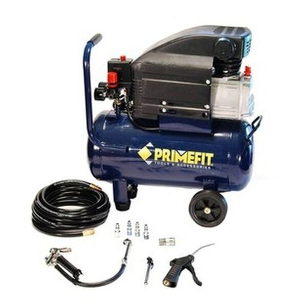 Primefit 6-Gal. Portable Air Compressor with Inflation Tool Hose and 26-Piece Accessory Kit-DISCONTINUED