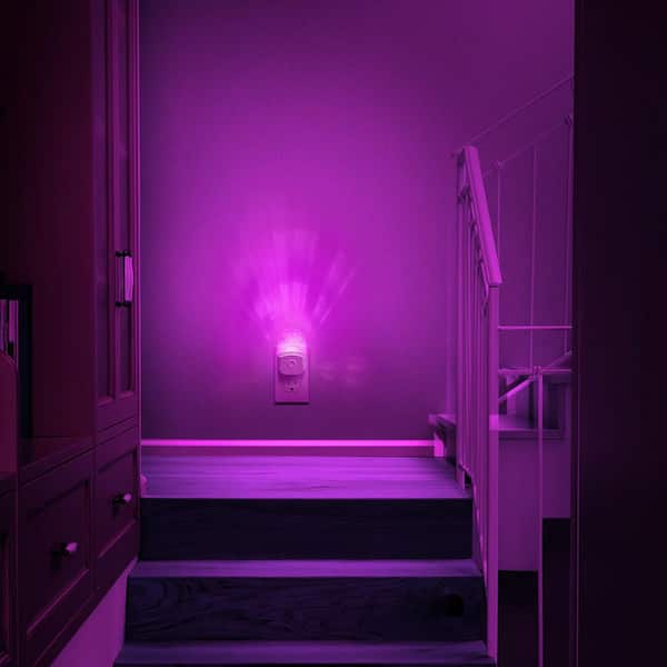 YANSUN 1-Light Acrylic 8-Color RGB Plug-In Night Light with Dusk