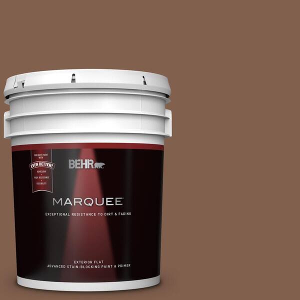 BEHR MARQUEE 5 gal. #UL130-3 Burnt Terra Flat Exterior Paint and Primer in One